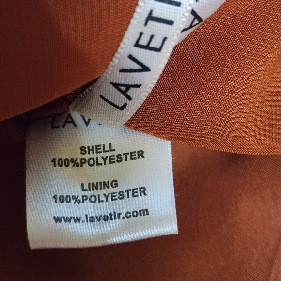 Lavetir Formal Dress Size 8 Long Prom Bridesmaid Burnt Orange Lace Up Tie Waist - Picture 8 of 9